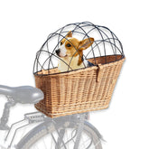 Wiklibox Handwoven Wicker Rear Bike Basket for Dogs