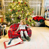 DELSIT Toddler Couch & Kids Sofa - Flip Open Double Sofa - Red Plaid