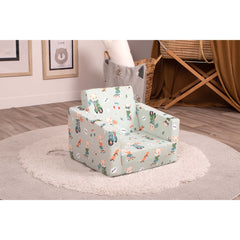 DELSIT Toddler Chair & Kids Sofa - Flip Open Foam Single Sofa - Skater Bear