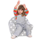 DELSIT Toddler Chair & Kids Armchair with Removable Cover - Gray with Stars