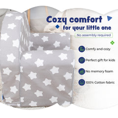 DELSIT Toddler Chair & Kids Armchair with Removable Cover - Gray with Stars