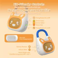 Alilo K1 Pocket Bunny Bunny - Portable Kids Music Player 120+ Songs, Bluetooth-Waterproof