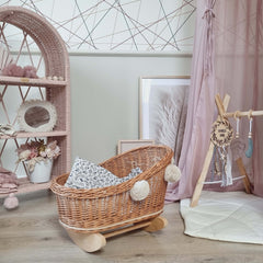 Wiklibox Wicker Doll Cradle