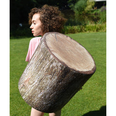 Delsit Woody Pouffe - Outdoor-Indoor Pouf, Looks Like A Tree Trunk