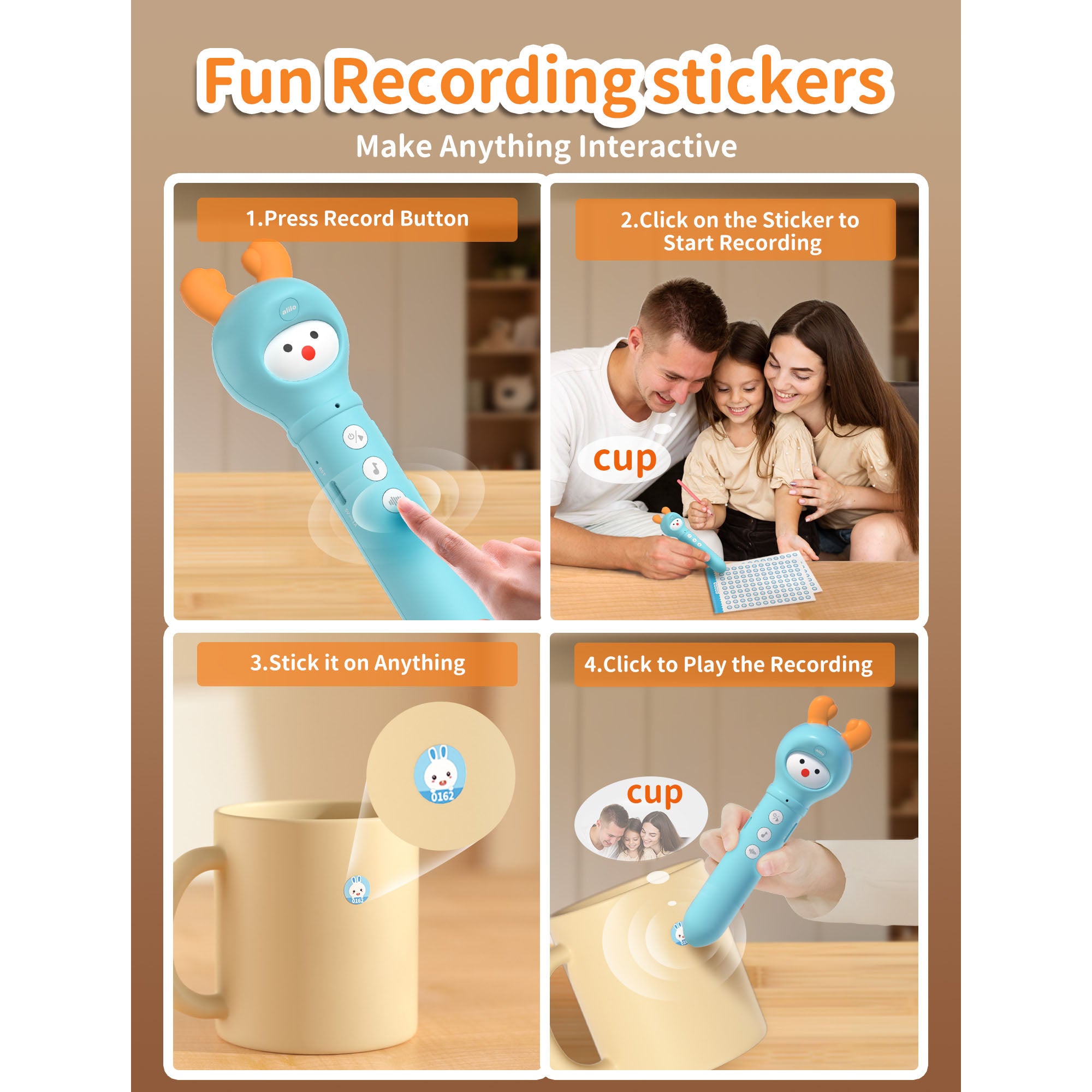 Alilo D3C Early Educational Talking Pen - Learn to Read, Interactive Books, 100 ABC Flashcards & More