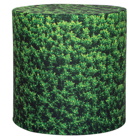 Delsit Woody Outdoor Pouf Ottoman - European Made, Lightweight, Waterproof, Poof Ottoman (Emerald Print)