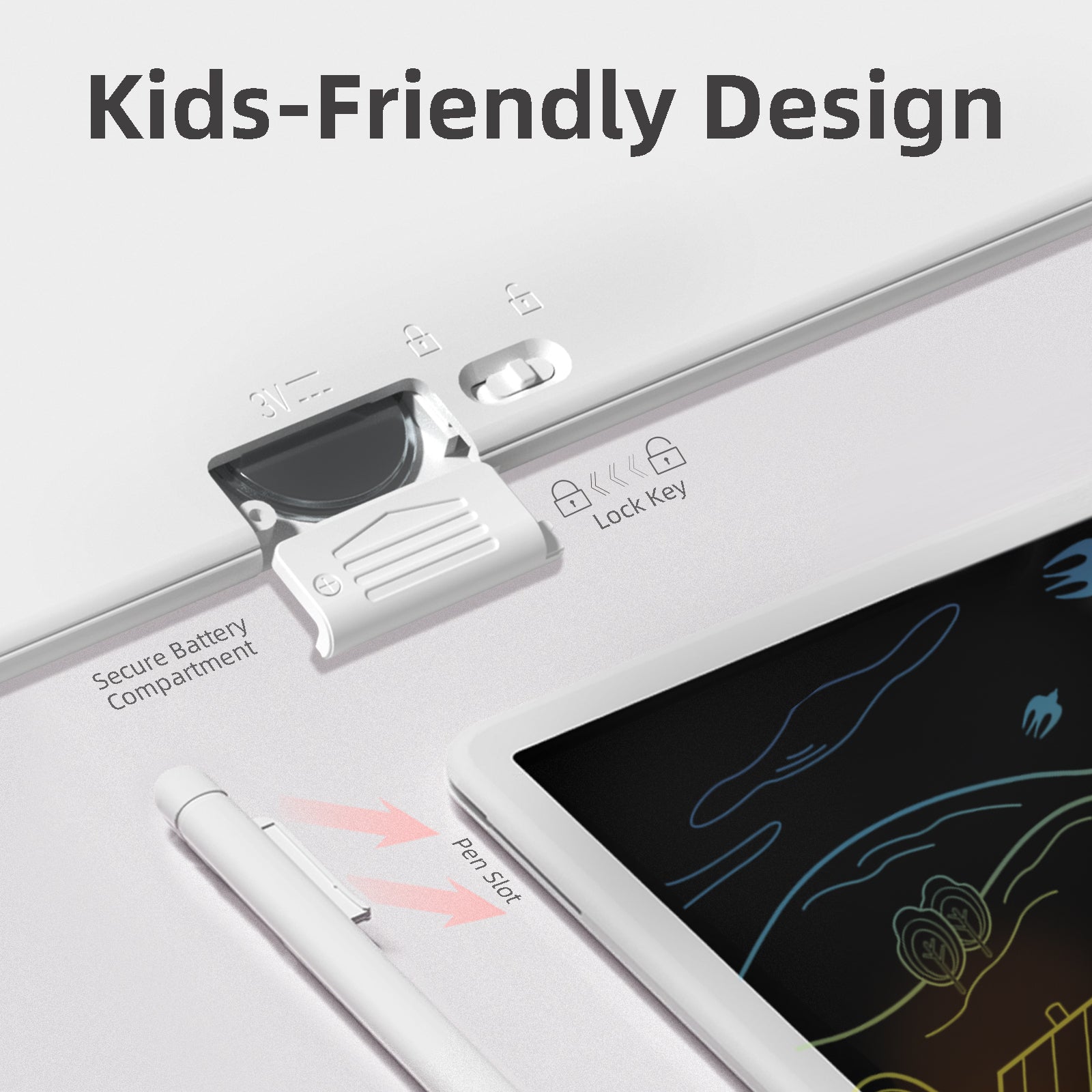 Alilo W3 Magic LCD Writing Tablet - 13.5 Inch Screen, Reusable Drawing Board - Learning Handwriting Aids
