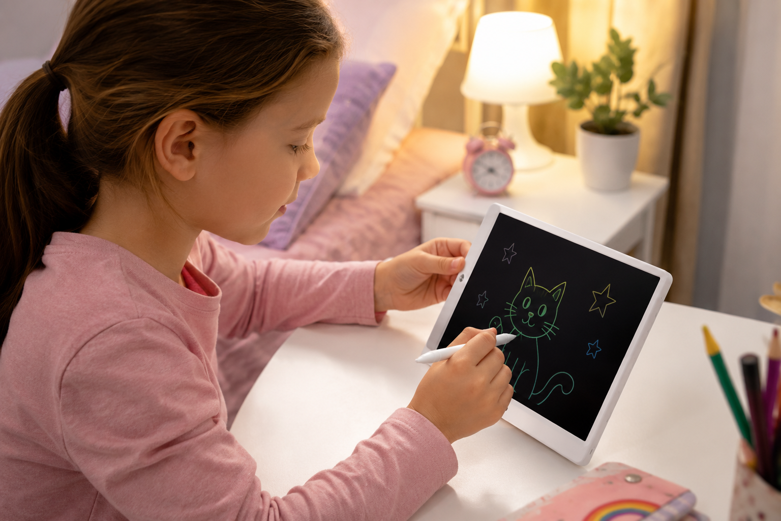 Alilo W3 Magic LCD Writing Tablet - 13.5 Inch Screen, Reusable Drawing Board - Learning Handwriting Aids