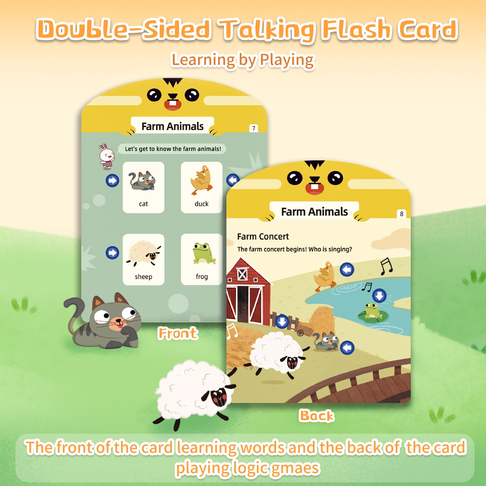 Alilo Q1 Logical Thinking Learning Tablet - 47 Talking Flash Cards with 4 Kinds of Play Modes and Progressive Difficulty - No Electronic Screen