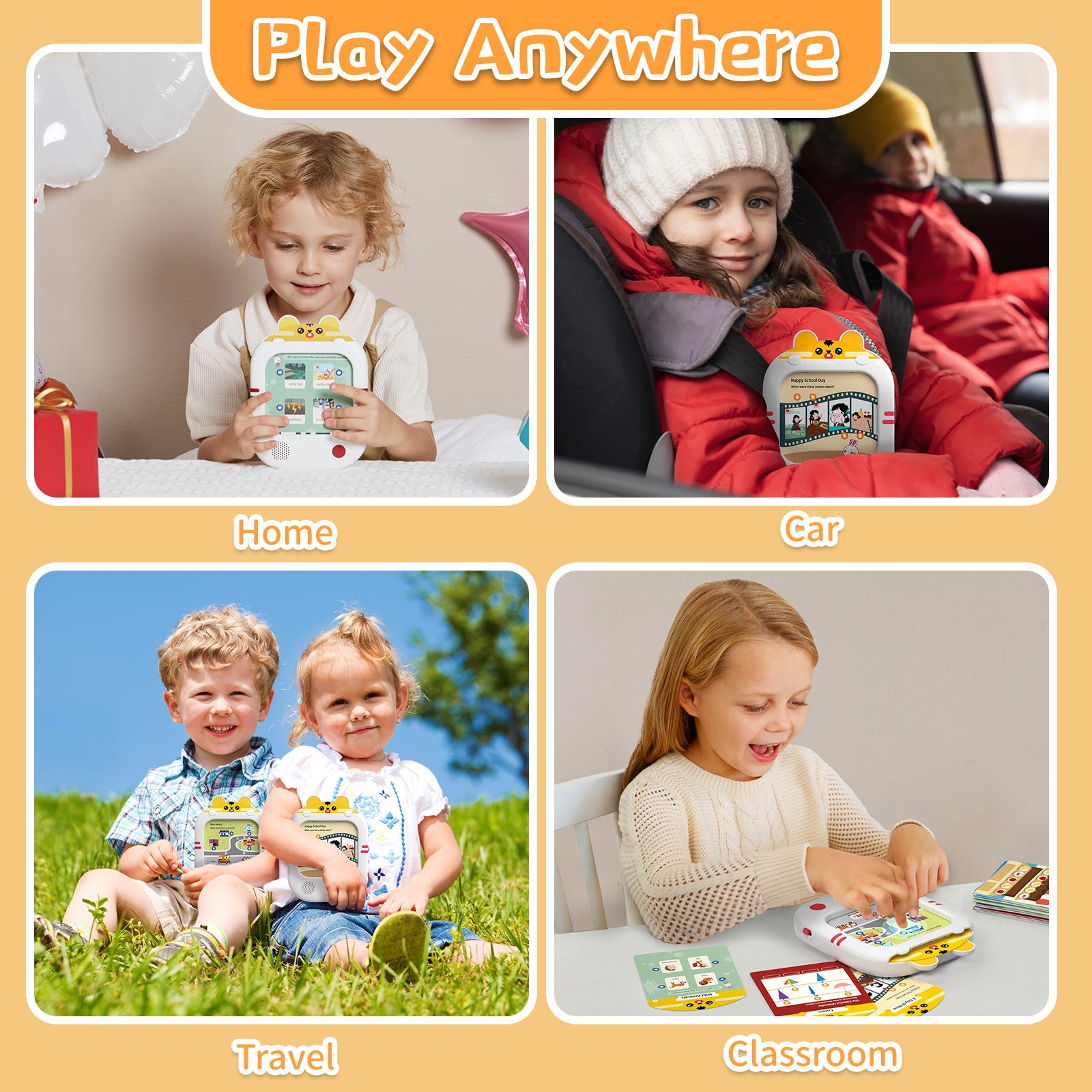 Alilo Q1 Logical Thinking Learning Tablet - 47 Talking Flash Cards with 4 Kinds of Play Modes and Progressive Difficulty - No Electronic Screen