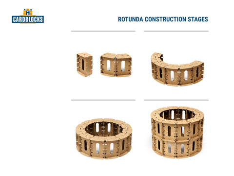 Cardblocks Construction Blocks Set - Biuld, Create, Paint. Rotunda
