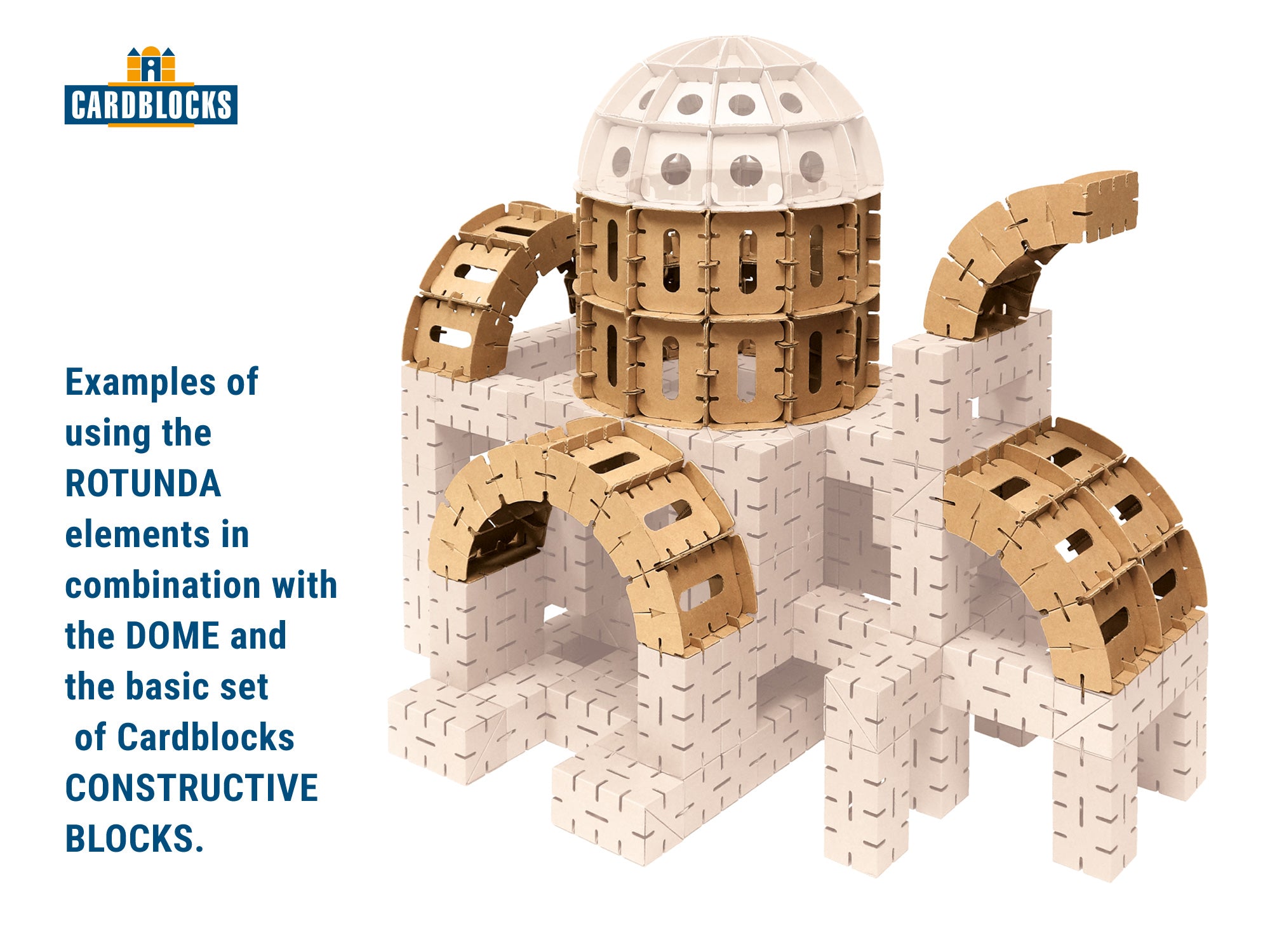 Cardblocks Construction Blocks Set - Biuld, Create, Paint. Rotunda