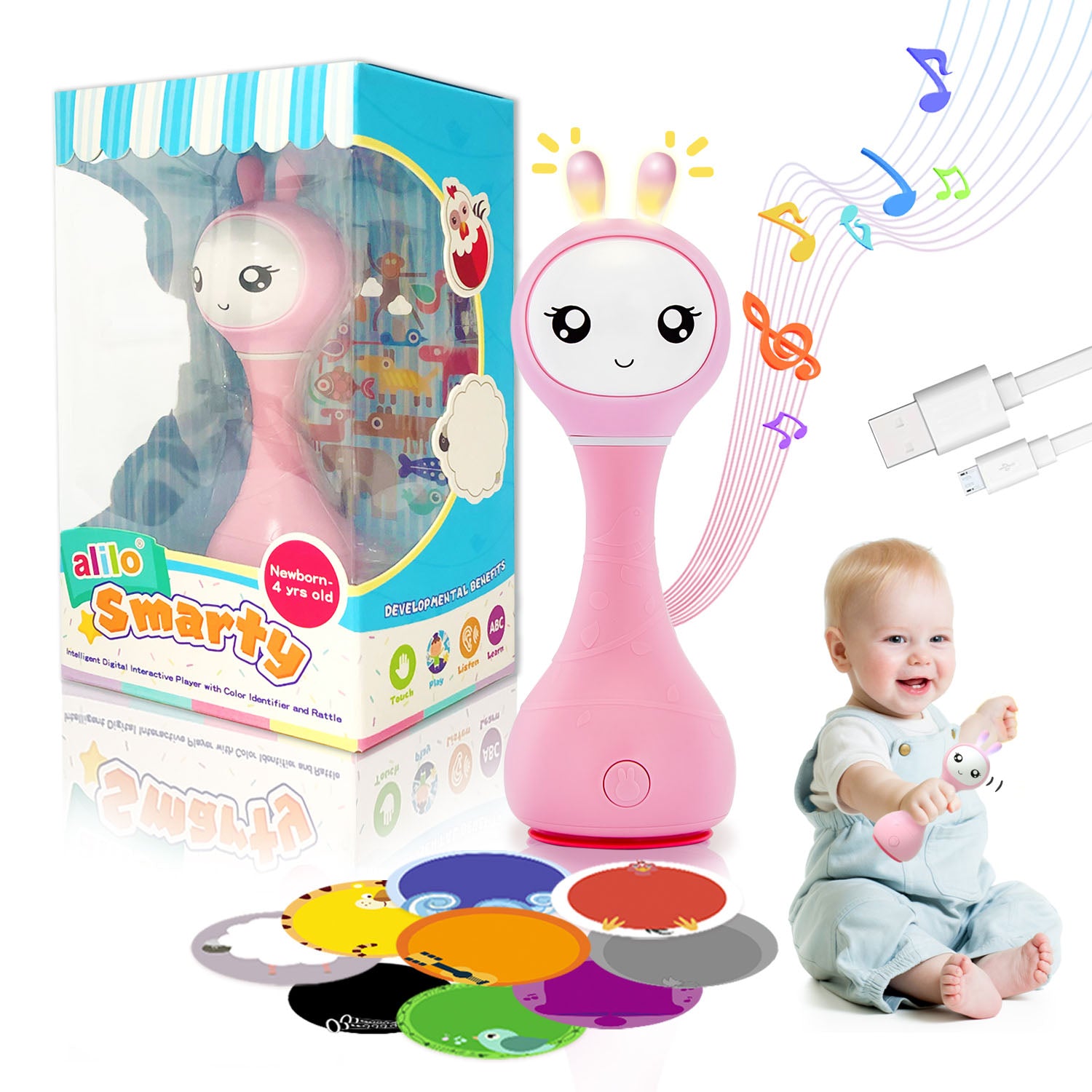 Alilo R1 Smarty - Shake & Tell Rattle w/ Music, Stories and Lullabies