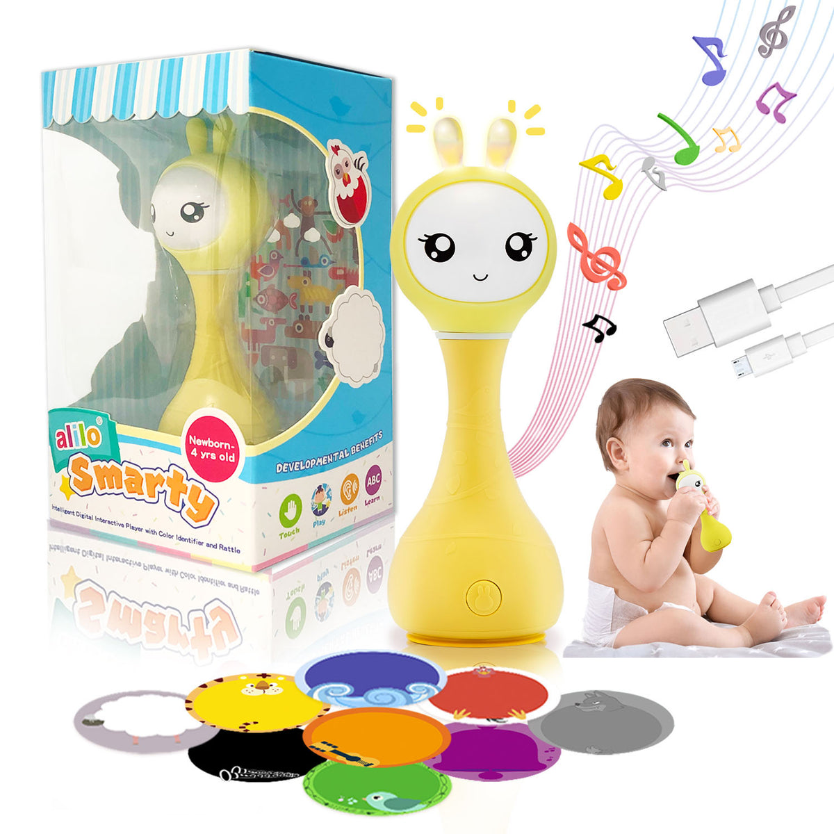 Alilo R1 Smarty - Shake & Tell Rattle w/ Music, Stories and Lullabies