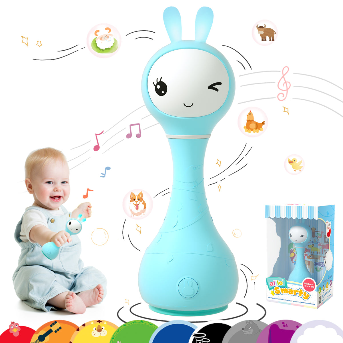 Alilo R1 Smarty - Shake & Tell Rattle w/ Music, Stories and Lullabies