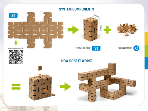 Cardblocks Construction Blocks Set - Biuld, Create, Paint. Dome