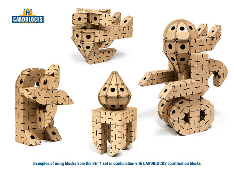 Cardblocks Set 1 Addition for Constructive Blocks  - Cardboard blocks for Self-Assembly