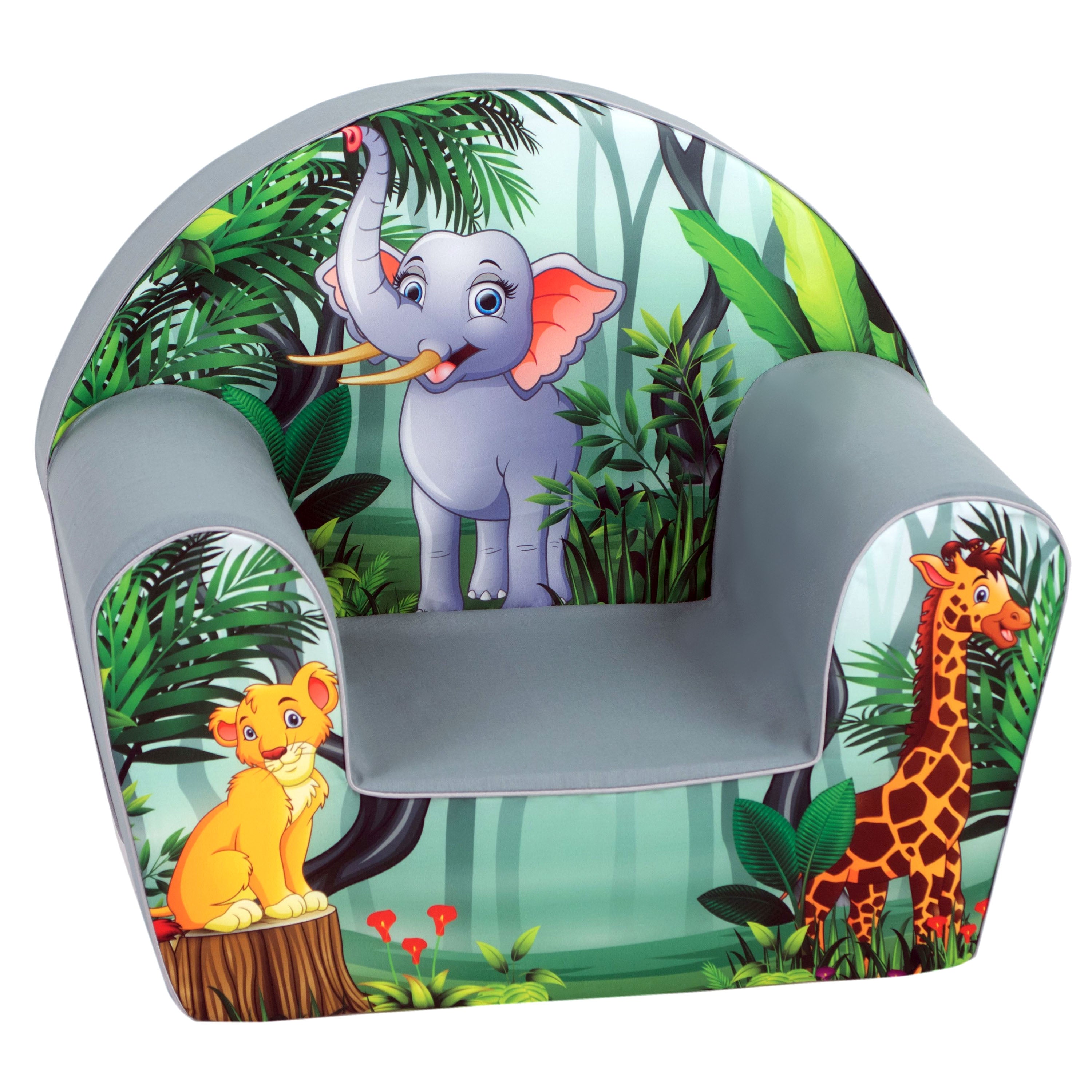 DELSIT Toddler Couch & Kids Sofa - Flip Open Double Sofa – Adorable Elephant