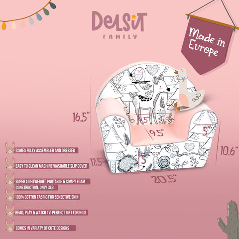 DELSIT Toddler Chair & Kids Armchair - Forest Friends