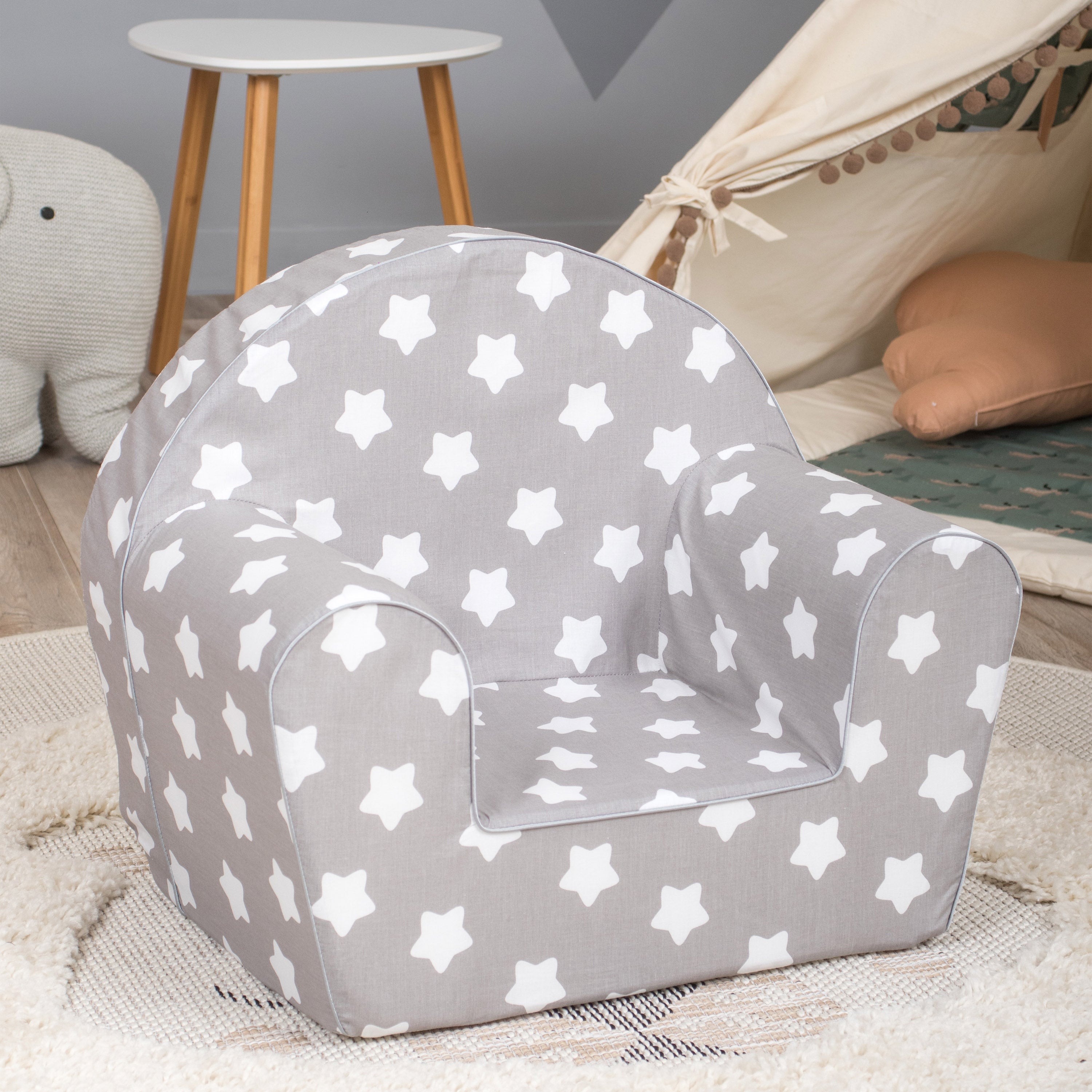 Toddler Armchair - Family DELSIT Gray with Stars | & Kids Delsit Chair