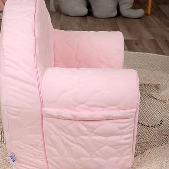 DELSIT Toddler Chair & Kids Armchair - Quilted Hearts Pink