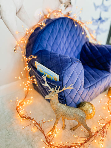 DELSIT Toddler Chair & Kids Armchair - Quilted Diamonds Azure