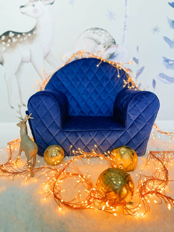 DELSIT Toddler Chair & Kids Armchair - Quilted Diamonds Azure